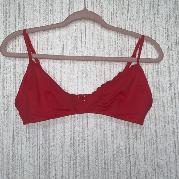 J. Crew Size Small? Bikini Top Scalloped Edges - Picture 1 of 10